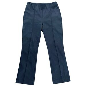 LOFT Size 6 High Waist Side Zip Sewn Down Front Crease Black Pants